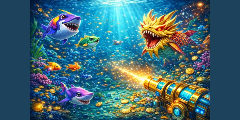 Đồ họa đại dương nhiều màu sắc trong Rainbow Fish Bắn Cá